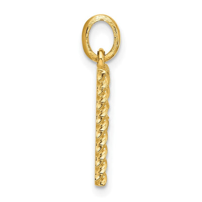 14k Yellow Gold Fancy Twist Letter P Pendant for Women