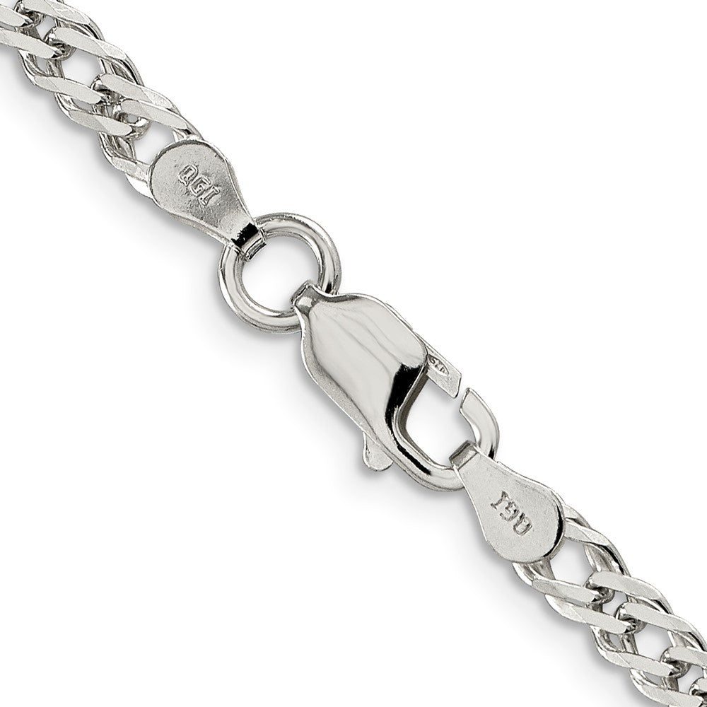 Sterling Silver 4mm Beveled Curb Chain Necklace