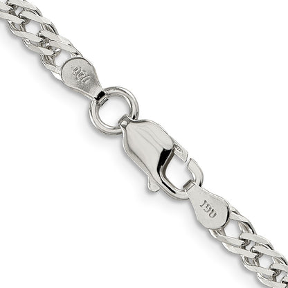 Sterling Silver 4mm Beveled Curb Chain Necklace