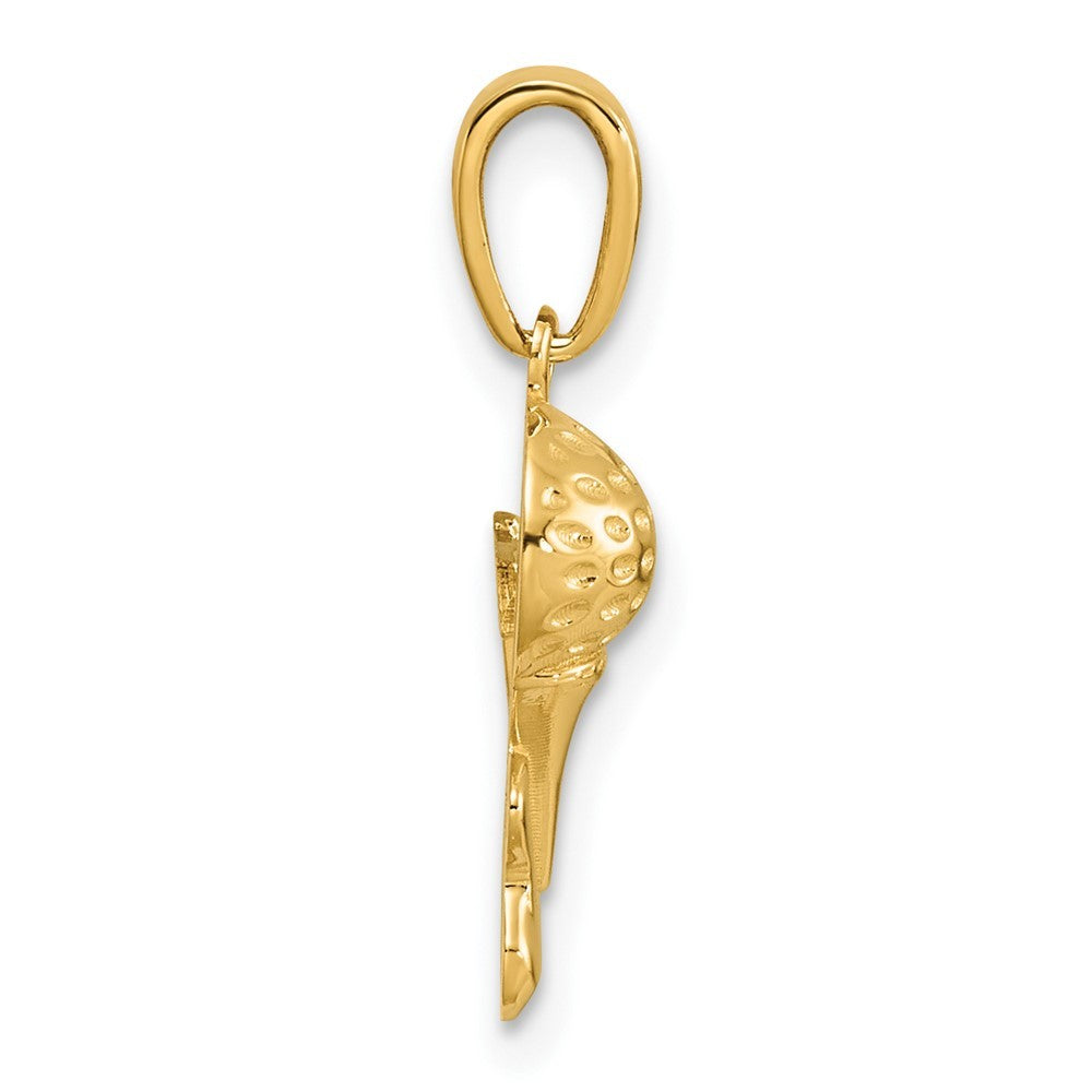 14k Yellow Gold Solid Polished Golfing Charm
