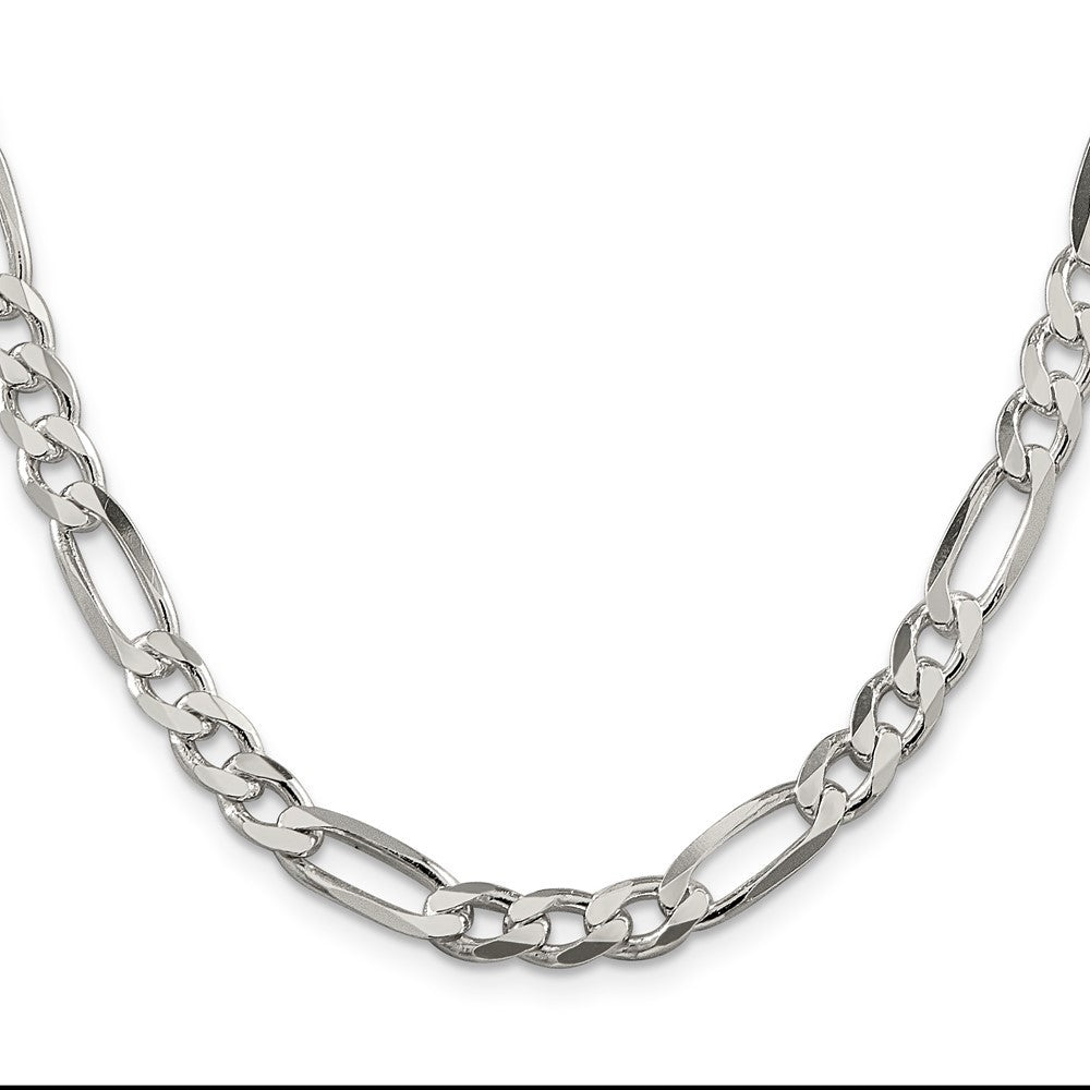 Sterling Silver 6.75mm Figaro Chain Necklace