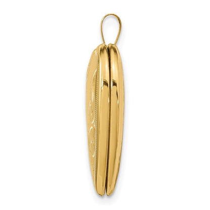 14k Yellow Gold 20mm Swirl Heart Locket Pendant for Women