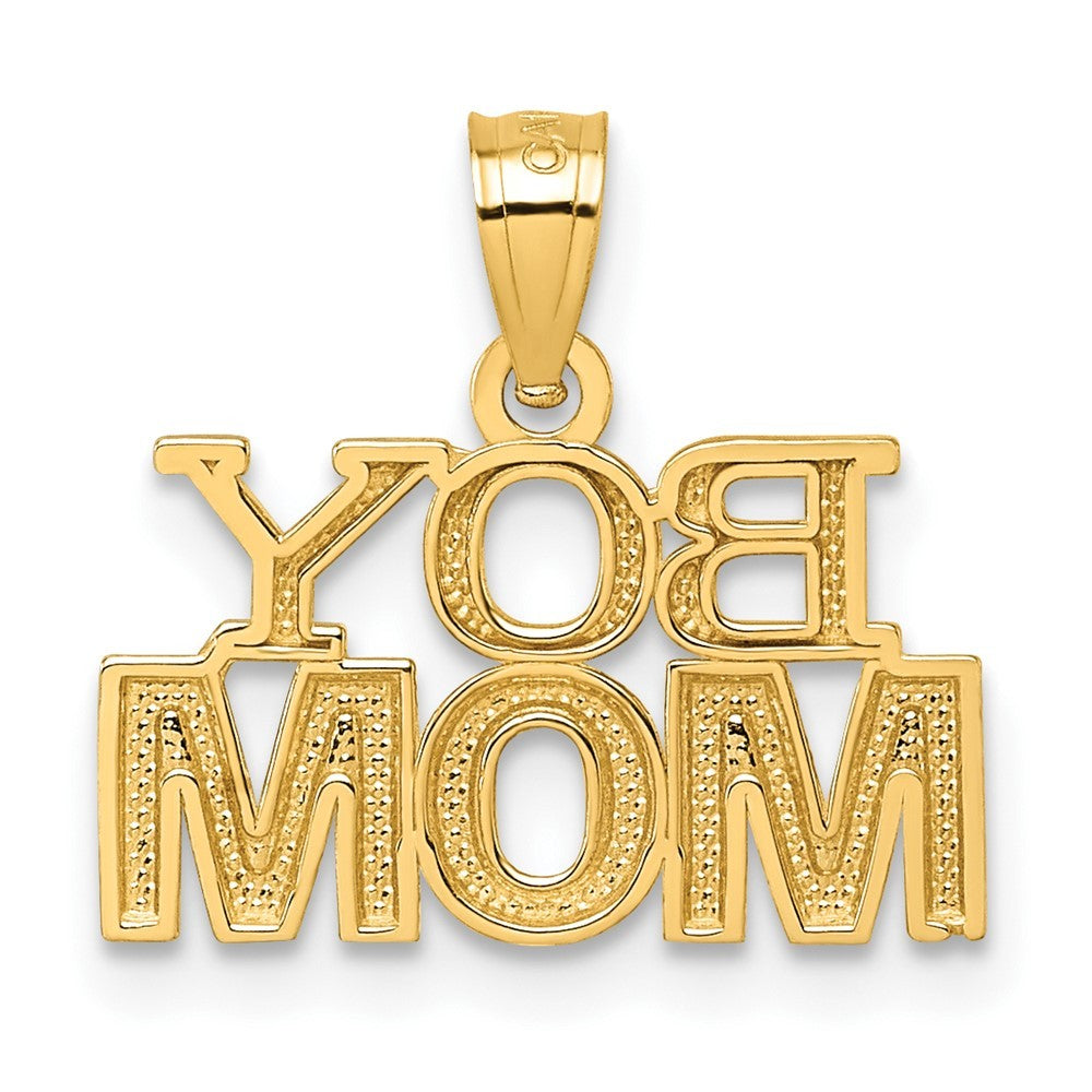 14k Yellow Gold Polished BOY MOM Pendant