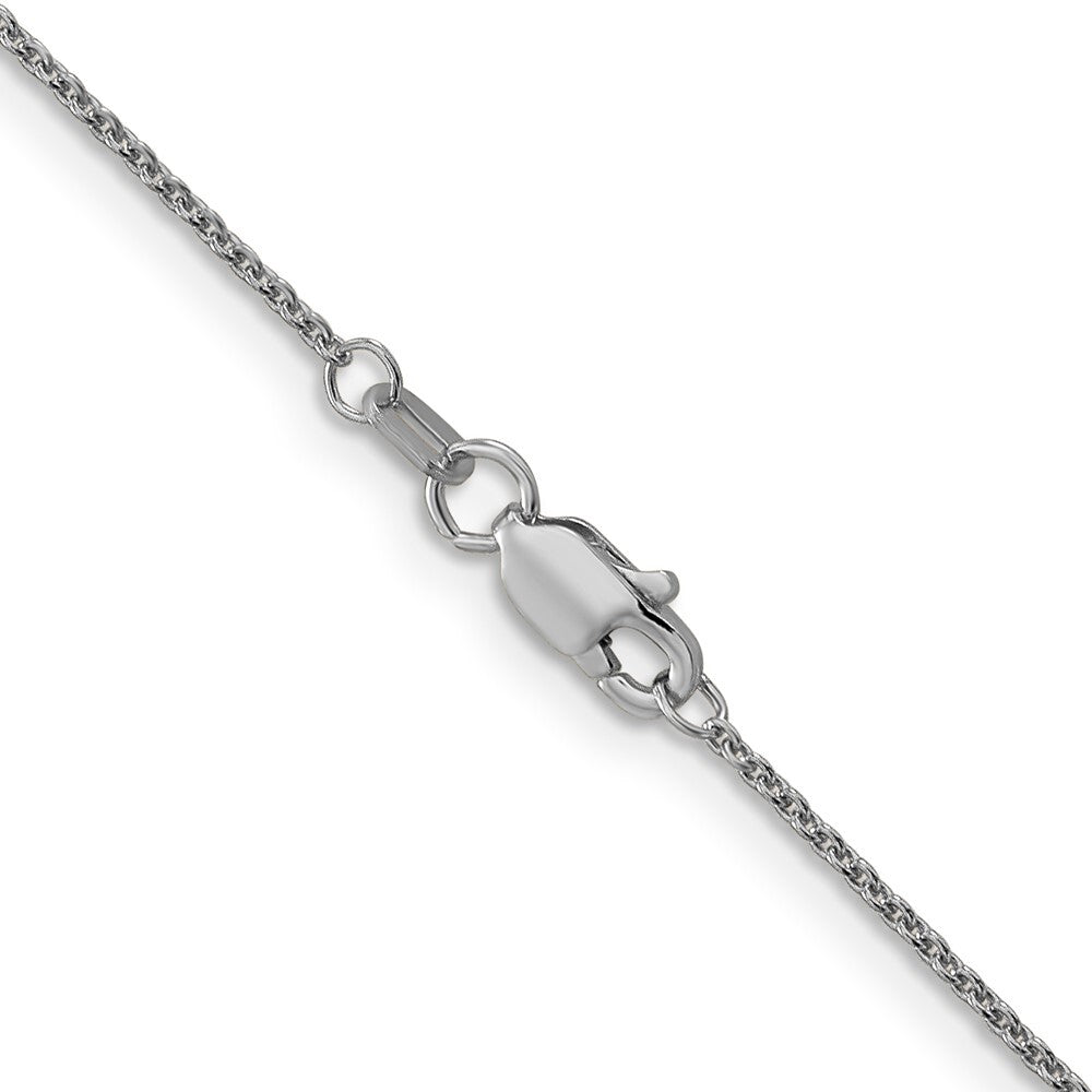 14K White Gold 26 inch 1mm Round Open Link Cable with Lobster Clasp Chain