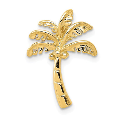 14k Yellow Gold Palm Tree Slide Pendant for Women