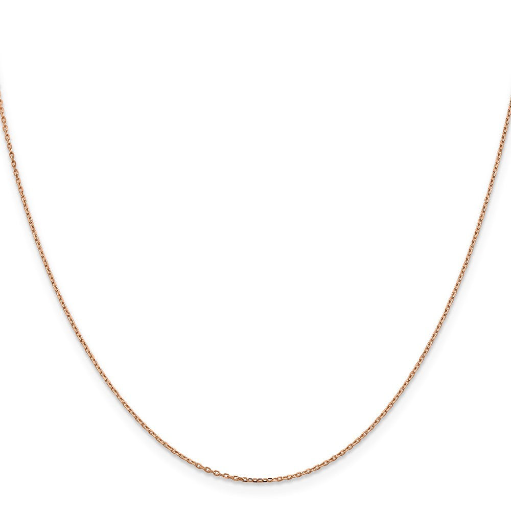14K Rose Gold 20 inch 1.10mm Diamond-cut Cable Chain Necklace