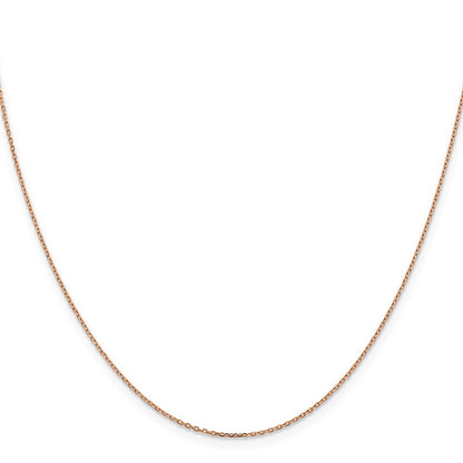 14K Rose Gold 20 inch 1.10mm Diamond-cut Cable Chain Necklace