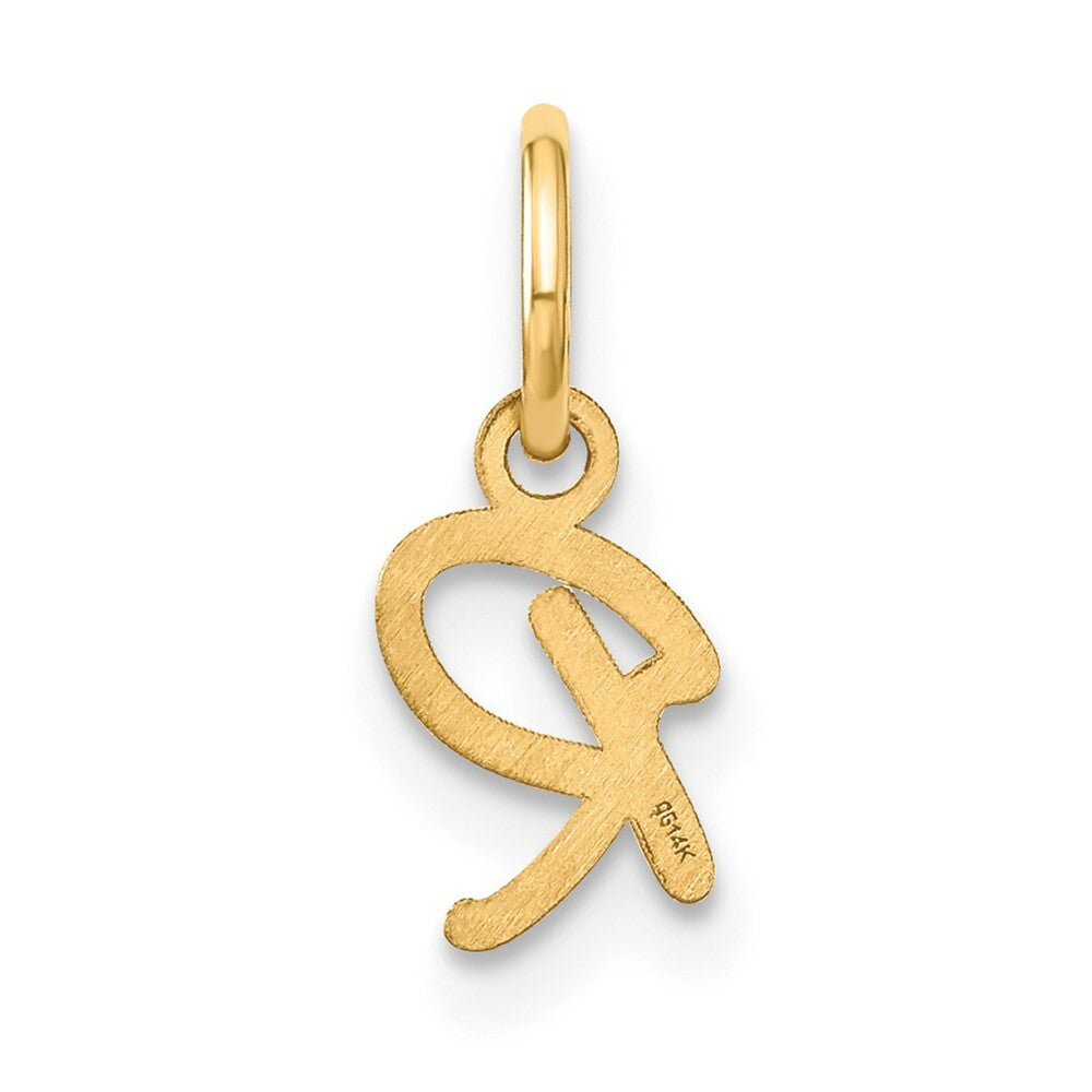 14k Yellow Gold Upper case Letter R Initial Charm Pendant for Women