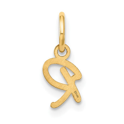 14k Yellow Gold Upper case Letter R Initial Charm Pendant for Women