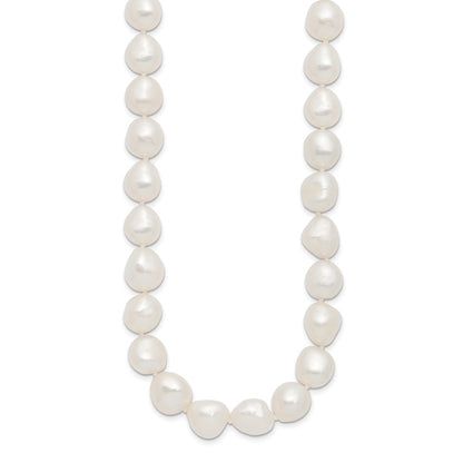Sterling Silver 11-12mm White Baroque Freshwater Cultured Pearl 20" Necklace