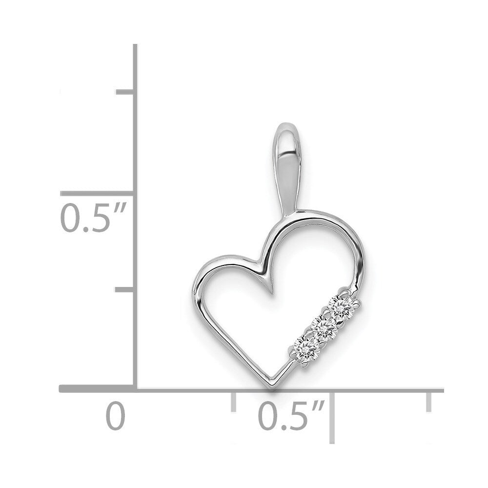 14k White Gold AA 1/20ct. Diamond Heart Pendant for Women