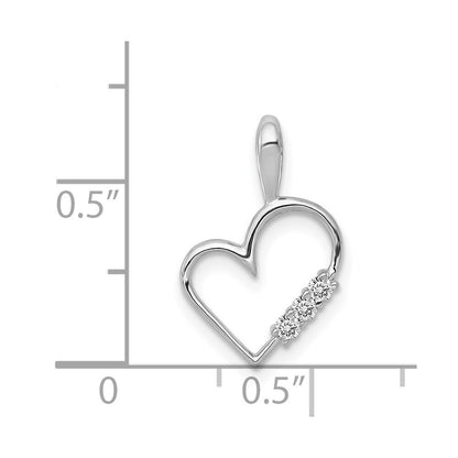 14k White Gold AA 1/20ct. Diamond Heart Pendant for Women