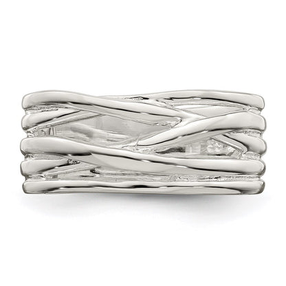 Sterling Silver Polished 5 Band Intersecting Ring