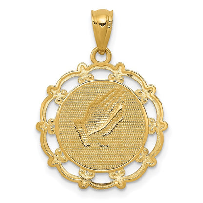14k Yellow Gold Rhodium Baptism Pendant