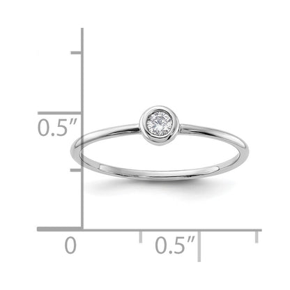 Sterling Silver Rhodium-plated Polished CZ Circle Ring