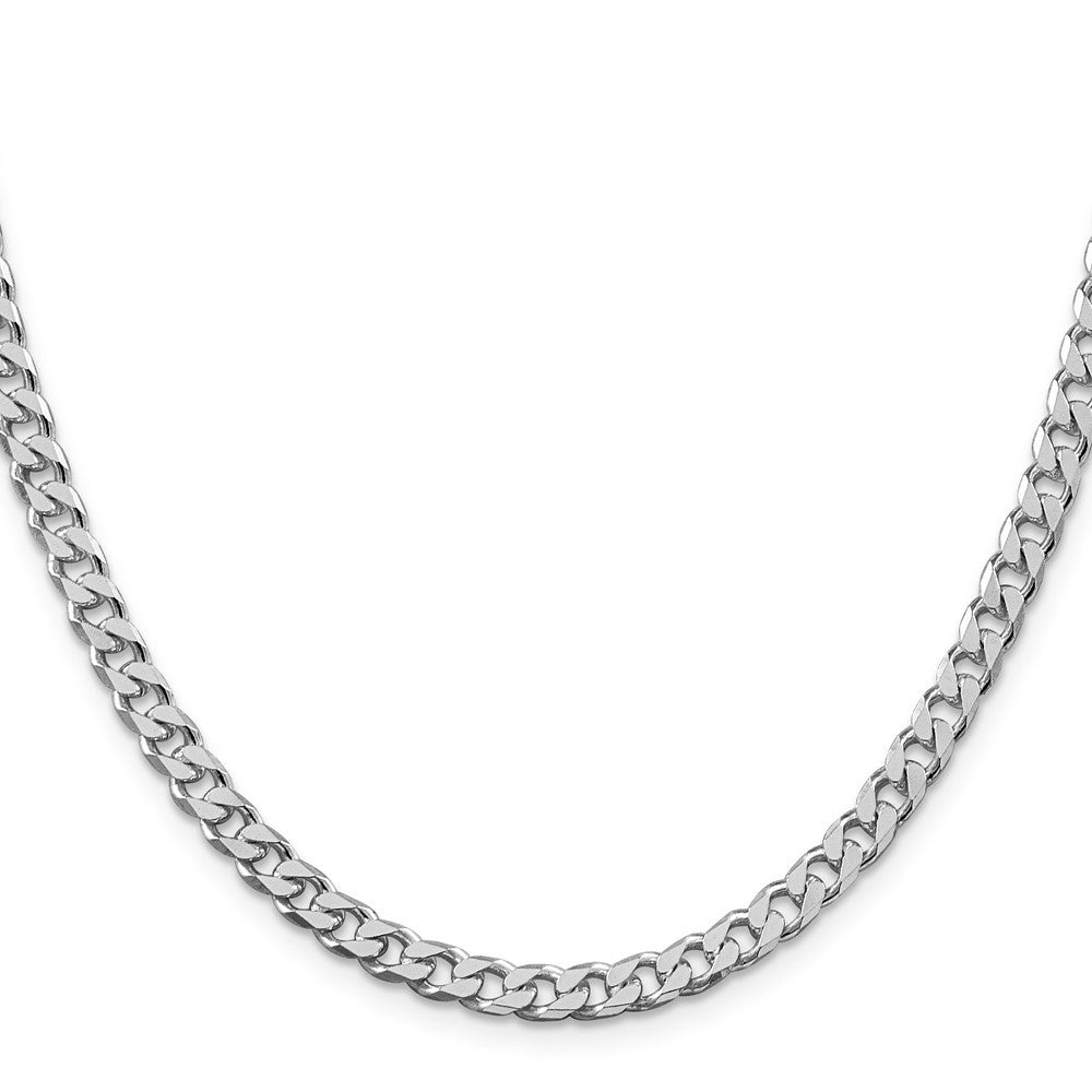 Sterling Silver Rhodium-plated Polished 5mm Curb Chain Necklace