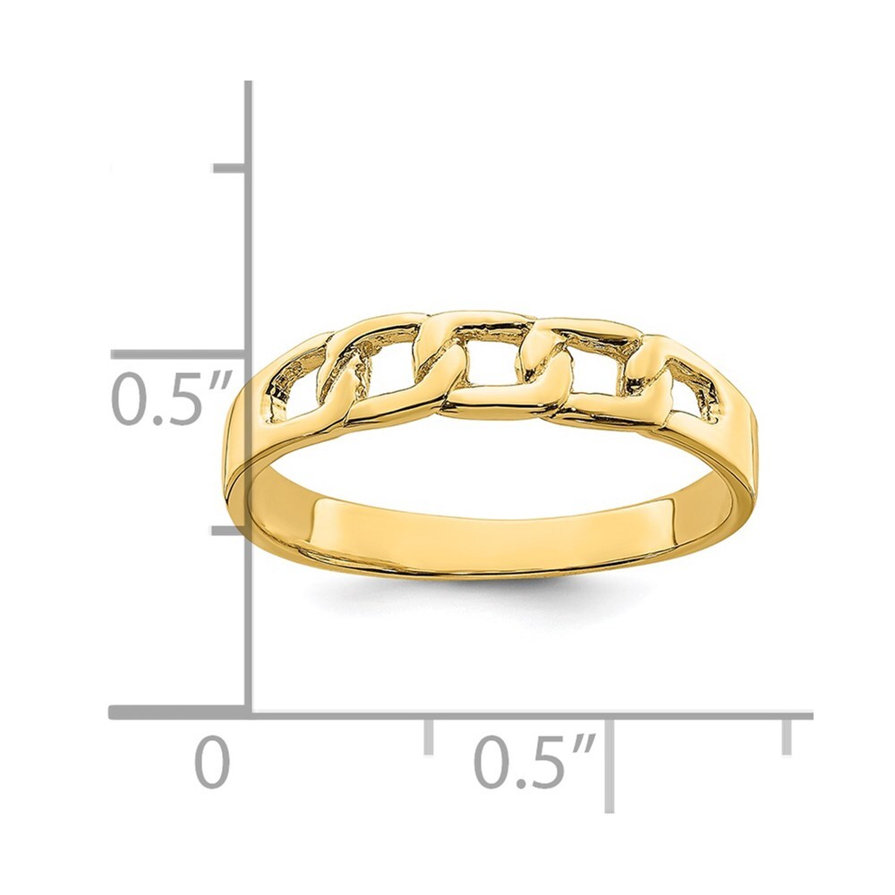 14K Yellow Gold Polished Link Band Ring Size 7