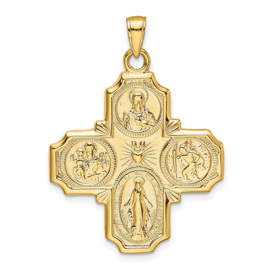14k Yellow Gold Four-Way Medal Pendant
