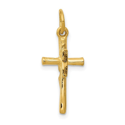 14k Yellow Gold Crucifix Charm Pendant for Women