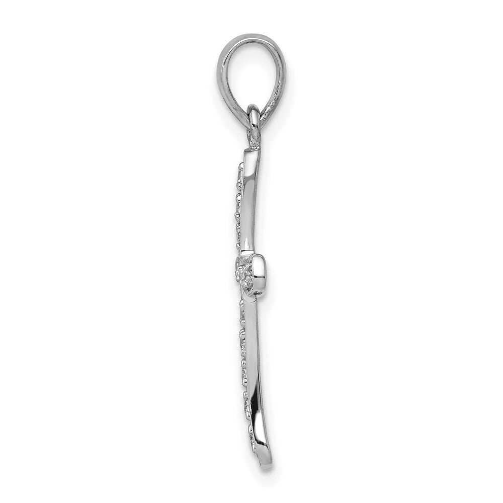 14k White Gold 1/8ct. Diamond Cross Pendant for Women