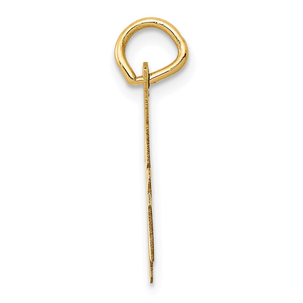 14k Yellow Gold Medium Script Letter H Initial Charm Pendant for Women