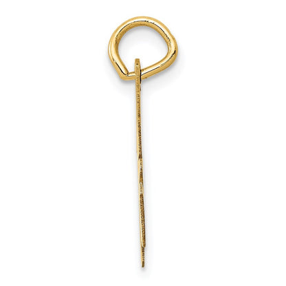 14k Yellow Gold Medium Script Letter H Initial Charm Pendant for Women