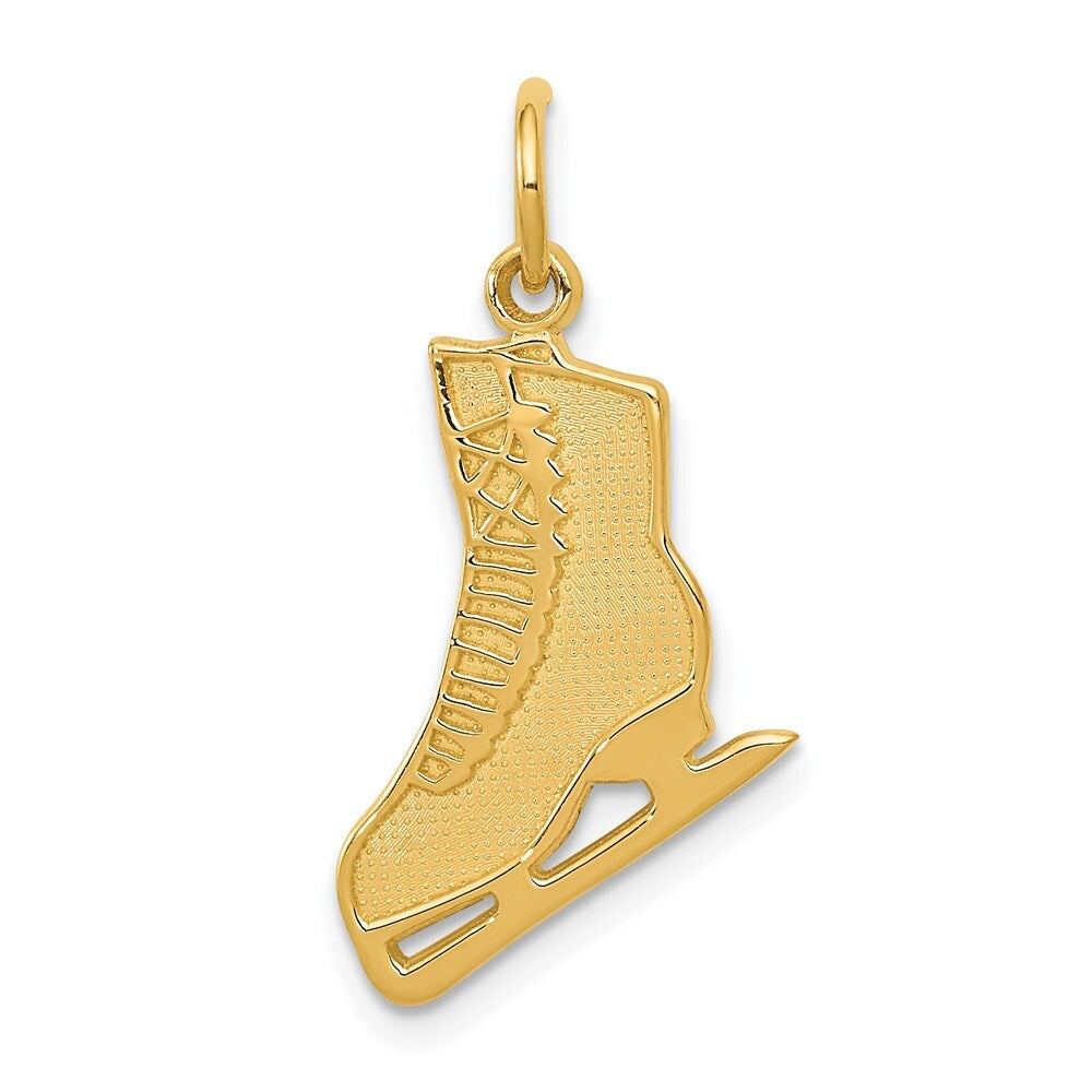 14k Yellow Gold Figure Skate Pendant for Women