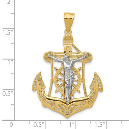 14k Two-Tone Gold Mariner's Cross Pendant