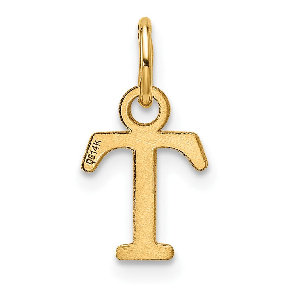 14k Yellow Gold Cutout Letter T Initial Pendant