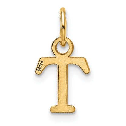 14k Yellow Gold Cutout Letter T Initial Pendant