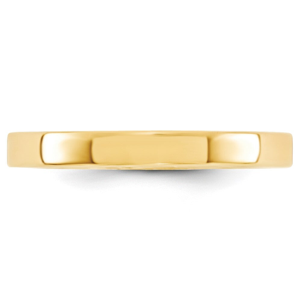 14K Yellow Gold 3mm Standard Weight Flat Comfort Fit Wedding Band Size 8