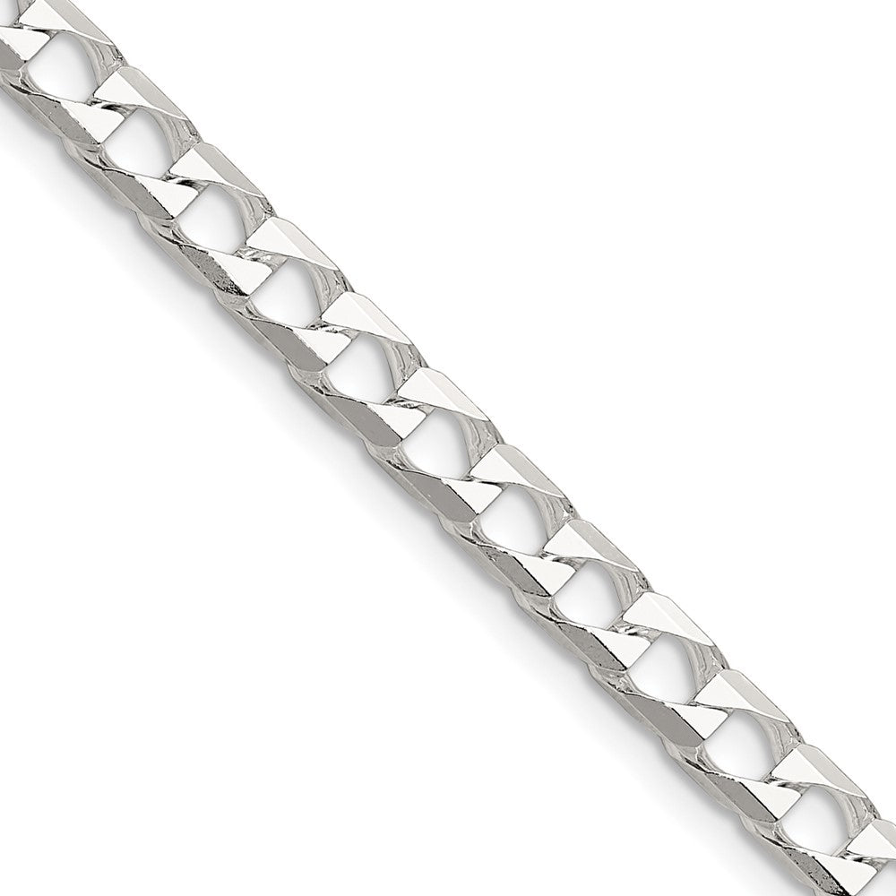 Sterling Silver 5mm Diamond-Cut Square Curb Chain Necklace