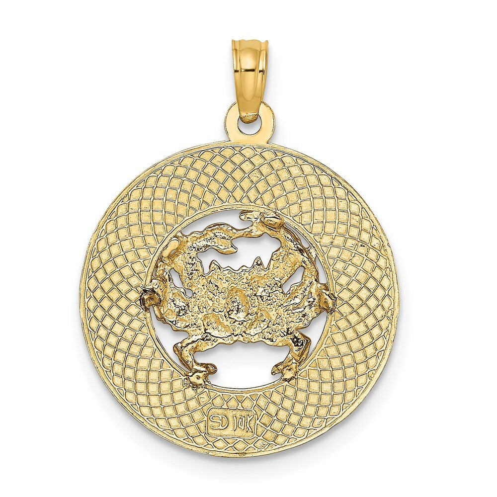 14k Yellow Gold ANNAPOLIS MD Crab Charm Pendant for Women