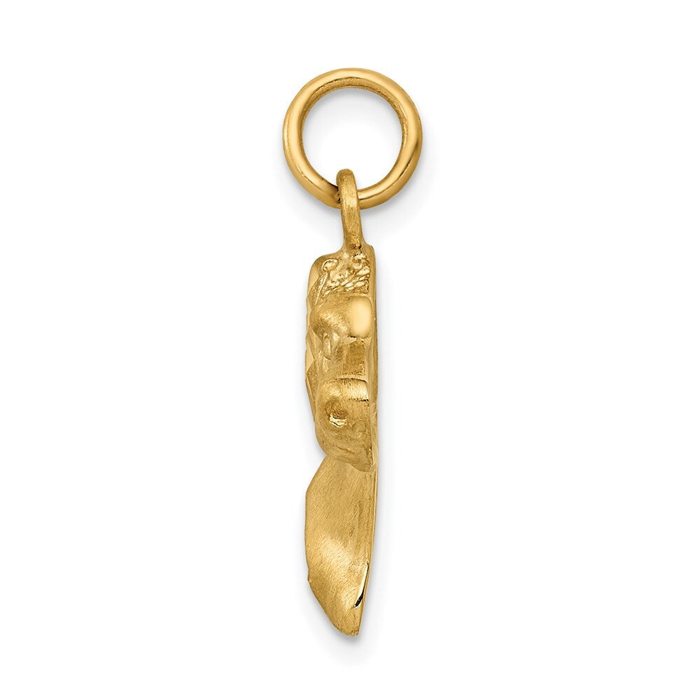 14k Yellow Gold Dog Charm Pendant for Women