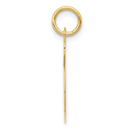 14k Yellow Gold Large Fancy Script Letter S Initial Charm Pendant for Women