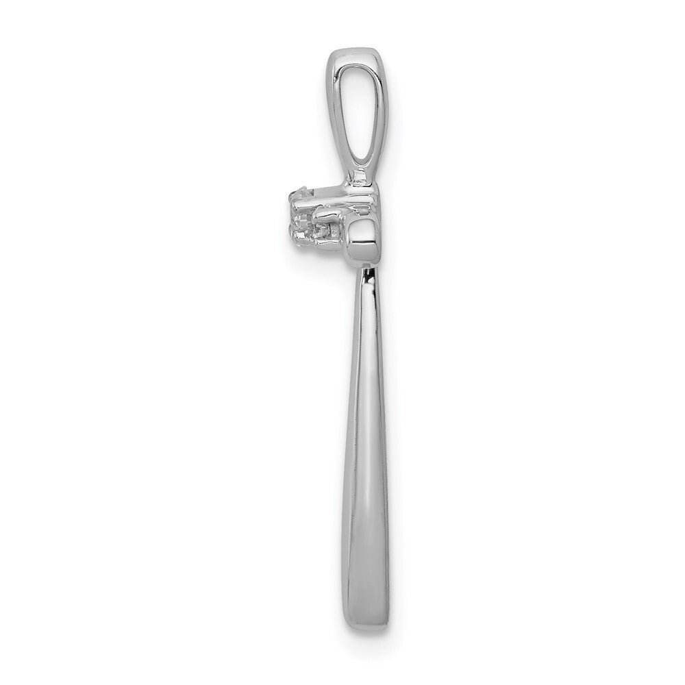 14k White Gold 1/10ct. Diamond Cross Chain Slide Pendant for Women