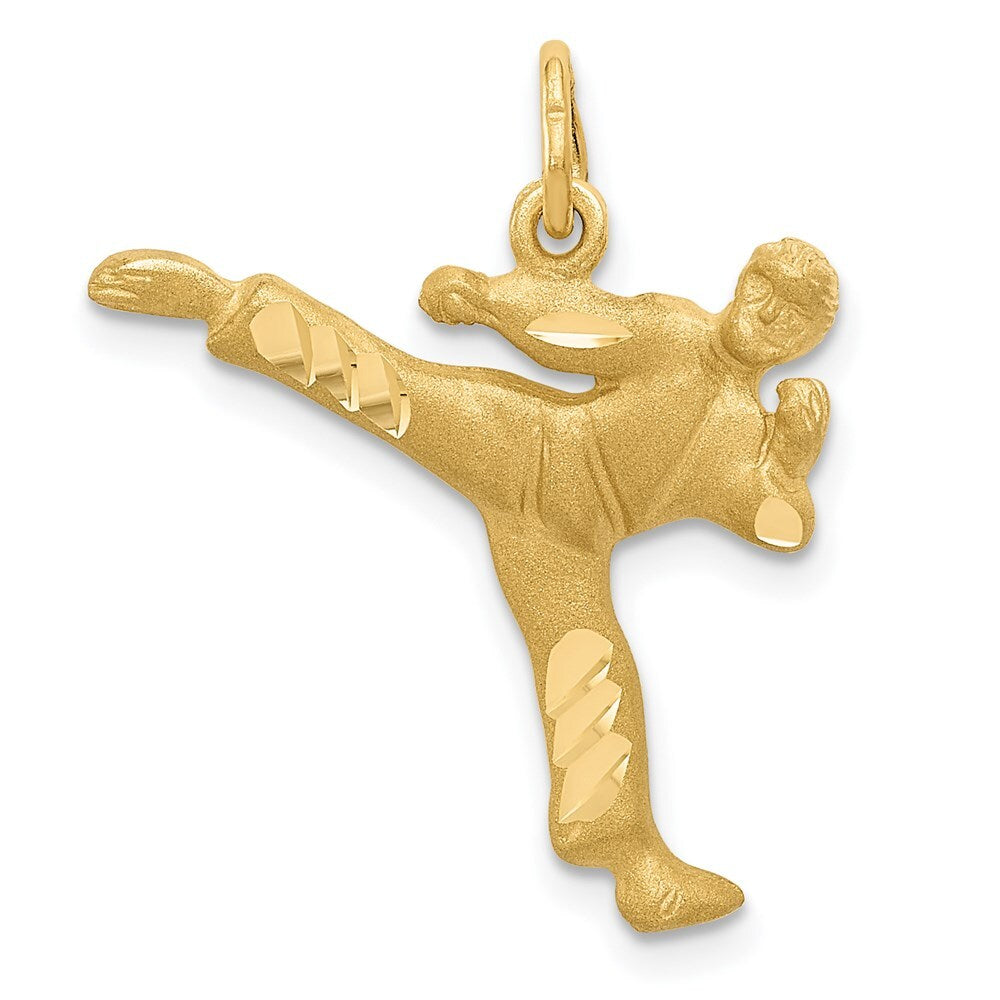 14k Yellow Gold Male Karate Charm Pendant for Women