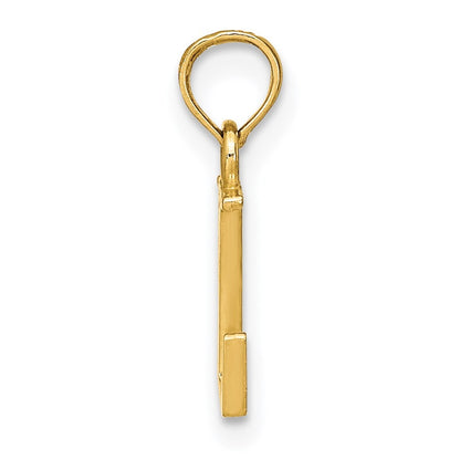 14k Yellow Gold Polished Block Letter L Initial Pendant