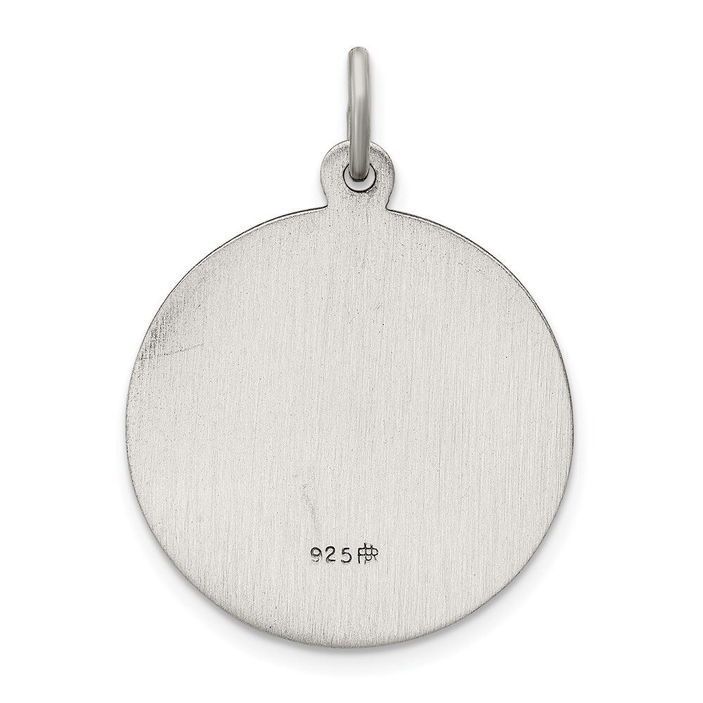 Sterling Silver Antiqued St. Christopher Medal Pendant