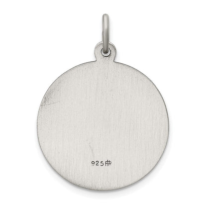 Sterling Silver Antiqued St. Christopher Medal Pendant