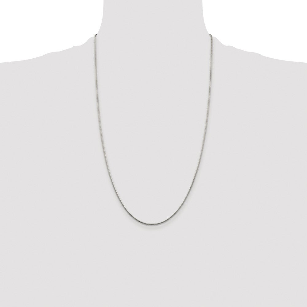 Sterling Silver Rhodium-plated 1.25mm Snake Chain