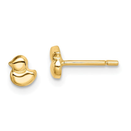 14k Yellow Gold Duck Earrings