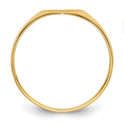 14K Yellow Gold 6.0x7.5mm Closed Back Heart Signet Ring