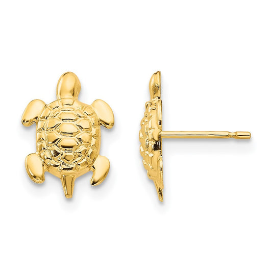 14k Yellow Gold Madi K Turtle Post Earrings