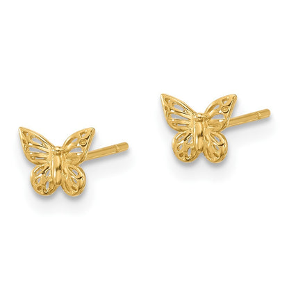 14k Yellow Gold Polished Butterfly Earrings