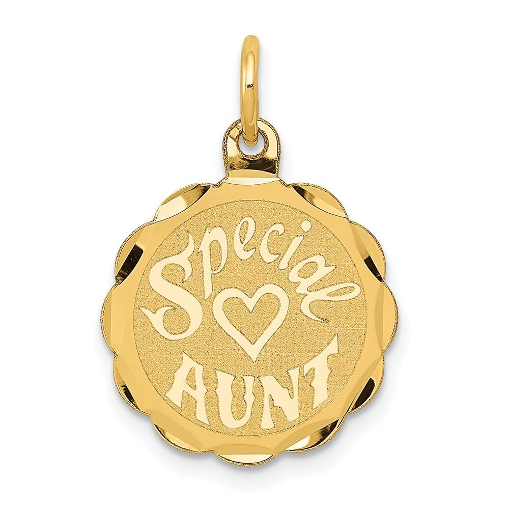 14k Yellow Gold SPECIAL AUNT Charm Pendant for Women