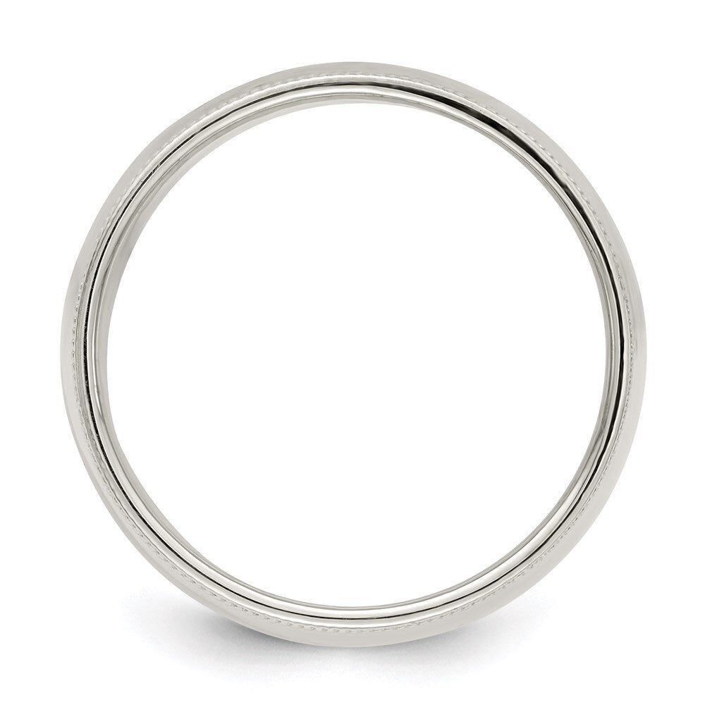 Sterling Silver 9mm Half Round Milgrain Size 11 Band Ring