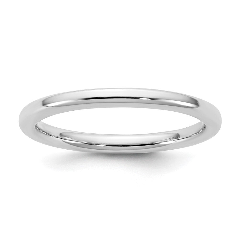 14k White Gold 2mm European Comfort Fit Band Size 7