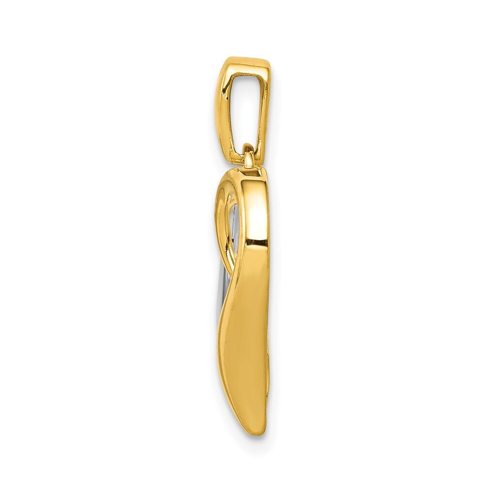 14k Two-tone Gold 1/15ct. Diamond Heart Pendant for Women