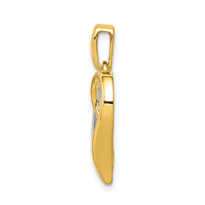 14k Two-tone Gold 1/15ct. Diamond Heart Pendant for Women